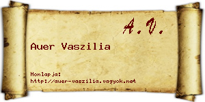 Auer Vaszilia névjegykártya